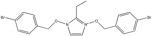 1,3-Bis(4-bromobenzyloxy)-2-ethyl-1H-imidazol-3-ium Structure