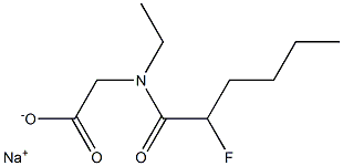 N-Ethyl-N-(2-fluorohexanoyl)glycine sodium salt 구조식 이미지