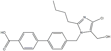 4'-[(2-Butyl-4-chloro-5-hydroxymethyl-1H-imidazol-1-yl)methyl]-1,1'-biphenyl-4-carboxylic acid Structure