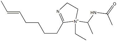 1-[1-(Acetylamino)ethyl]-1-ethyl-2-(5-heptenyl)-2-imidazoline-1-ium 구조식 이미지