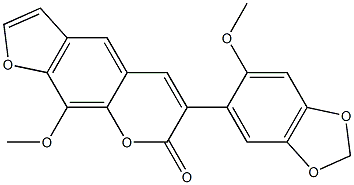 9-Methoxy-6-(2-methoxy-4,5-methylenedioxyphenyl)-7H-furo[3,2-g][1]benzopyran-7-one 구조식 이미지