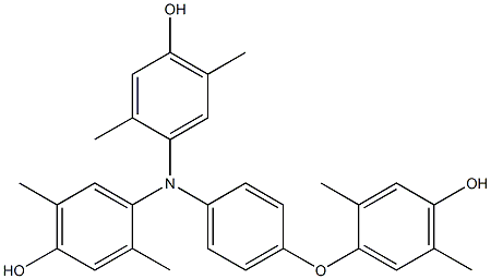 N,N-Bis(4-hydroxy-2,5-dimethylphenyl)-4-(4-hydroxy-2,5-dimethylphenoxy)benzenamine 구조식 이미지