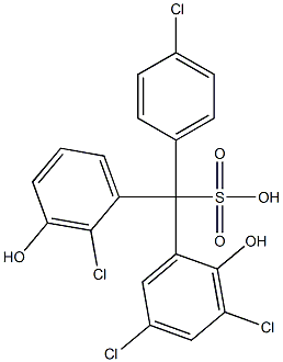 (4-Chlorophenyl)(2-chloro-3-hydroxyphenyl)(3,5-dichloro-2-hydroxyphenyl)methanesulfonic acid Structure