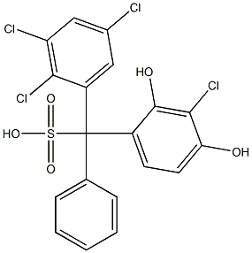 (3-Chloro-2,4-dihydroxyphenyl)(2,3,5-trichlorophenyl)phenylmethanesulfonic acid 구조식 이미지