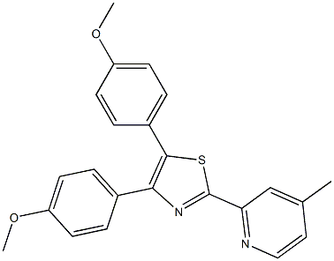 4,5-Bis(4-methoxyphenyl)-2-(4-methyl-2-pyridyl)thiazole Structure