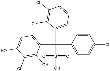 (4-Chlorophenyl)(2,3-dichlorophenyl)(3-chloro-2,4-dihydroxyphenyl)methanesulfonic acid 구조식 이미지