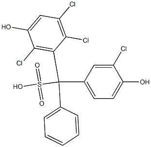 (3-Chloro-4-hydroxyphenyl)(2,3,6-trichloro-5-hydroxyphenyl)phenylmethanesulfonic acid Structure