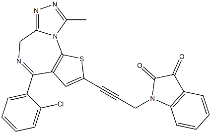 4-(2-Chlorophenyl)-9-methyl-2-[3-[(2,3-dihydro-2,3-dioxo-1H-indol)-1-yl]-1-propynyl]-6H-thieno[3,2-f][1,2,4]triazolo[4,3-a][1,4]diazepine Structure