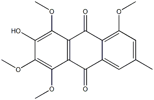 1-Methoxy-3-methyl-5-methoxy-6-methoxy-7-hydroxy-8-methoxy-9,10-anthraquinone 구조식 이미지