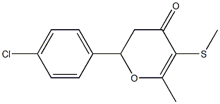 2-(p-Chlorophenyl)-6-methyl-5-methylthio-2,3-dihydro-4H-pyran-4-one Structure