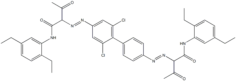 4,4'-Bis[[1-(2,5-diethylphenylamino)-1,3-dioxobutan-2-yl]azo]-2,6-dichloro-1,1'-biphenyl 구조식 이미지