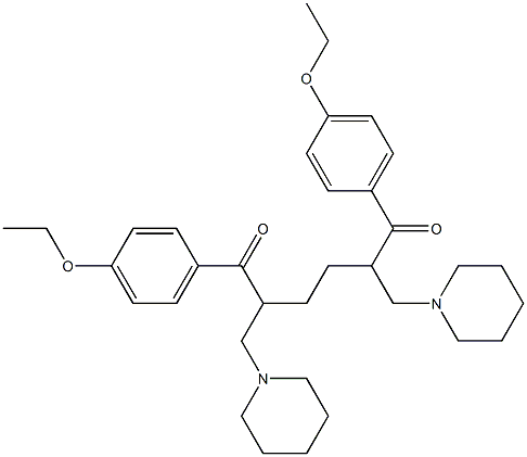 1,6-Bis(4-ethoxyphenyl)-2,5-bis(piperidinomethyl)hexane-1,6-dione Structure