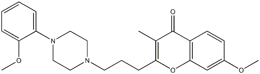 7-Methoxy-2-[3-[4-(2-methoxyphenyl)piperazino]propyl]-3-methylchromone 구조식 이미지