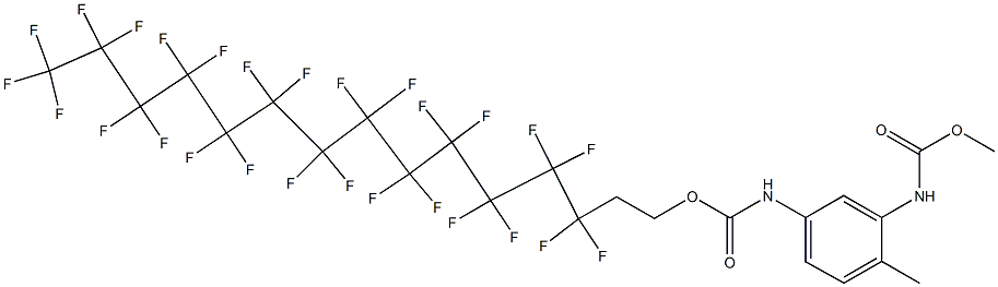 2-Methoxycarbonylamino-4-[(3,3,4,4,5,5,6,6,7,7,8,8,9,9,10,10,11,11,12,12,13,13,14,14,15,15,15-heptacosafluoropentadecyl)oxycarbonylamino]toluene 구조식 이미지