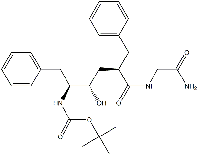 2-[[(2R,4S,5S)-5-(tert-Butoxycarbonylamino)-2-benzyl-4-hydroxy-6-phenylhexanoyl]amino]acetamide 구조식 이미지