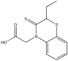 2-Ethyl-2,3-dihydro-3-thioxo-4H-1,4-benzothiazine-4-acetic acid 구조식 이미지