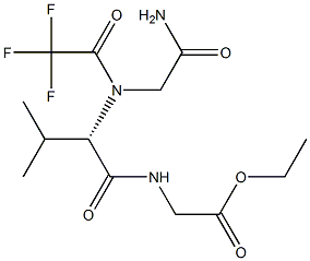 N-[(1S)-1-((Ethoxycarbonylmethyl)carbamoyl)isobutyl]-N-(trifluoroacetyl)glycinamide 구조식 이미지