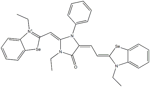 3-Ethyl-2-[[1-ethyl-4-[2-[3-ethylbenzoselenazol-2(3H)-ylidene]ethylidene]-5-oxo-3-phenylimidazolidin-2-ylidene]methyl]benzoselenazol-3-ium Structure