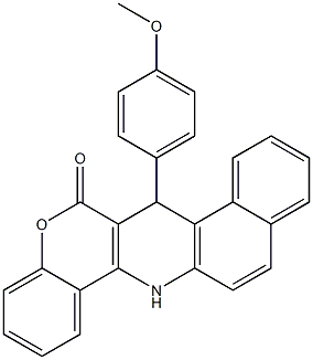 7,14-Dihydro-7-(4-methoxyphenyl)-6H-benzo[f][1]benzopyrano[4,3-b]quinolin-6-one Structure