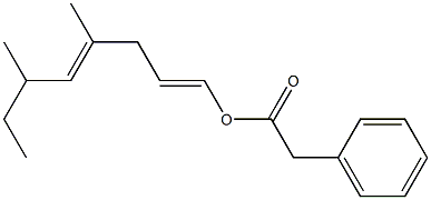 Phenylacetic acid 4,6-dimethyl-1,4-octadienyl ester 구조식 이미지