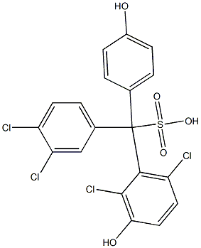 (3,4-Dichlorophenyl)(2,6-dichloro-3-hydroxyphenyl)(4-hydroxyphenyl)methanesulfonic acid Structure