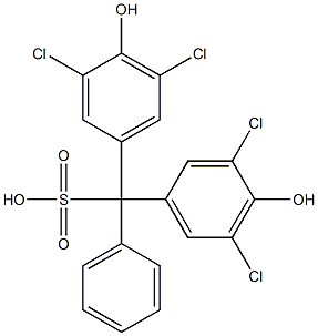 Bis(3,5-dichloro-4-hydroxyphenyl)phenylmethanesulfonic acid Structure