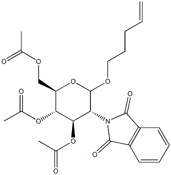 (4-Pentenyl)3-O,4-O,6-O-triacetyl-2-[(1,3-dihydro-1,3-dioxo-2H-isoindol)-2-yl]-2-deoxy-D-glucopyranoside 구조식 이미지