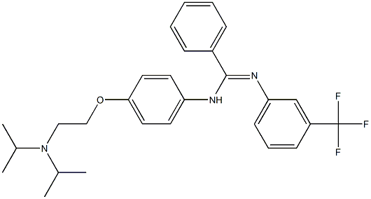 N-[4-[2-(Diisopropylamino)ethoxy]phenyl]-N'-[3-(trifluoromethyl)phenyl]benzamidine 구조식 이미지