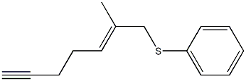 (E)-6-Methyl-7-(phenylthio)5-hepten-1-yne 구조식 이미지