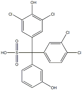 (3,4-Dichlorophenyl)(3,5-dichloro-4-hydroxyphenyl)(3-hydroxyphenyl)methanesulfonic acid Structure