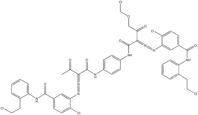 3,3'-[2-(Chloromethoxy)-1,4-phenylenebis[iminocarbonyl(acetylmethylene)azo]]bis[N-[2-(2-chloroethyl)phenyl]-4-chlorobenzamide] Structure