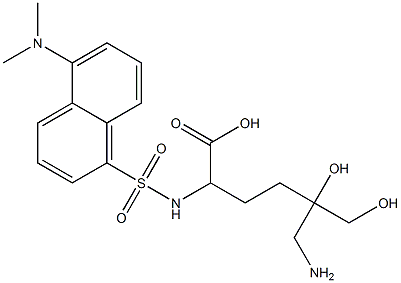 6-Amino-5-hydroxy-5-(hydroxymethyl)-2-[5-(dimethylamino)-1-naphtylsulfonylamino]hexanoic acid 구조식 이미지