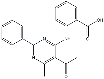 2-[(5-Acetyl-2-phenyl-6-methylpyrimidin-4-yl)amino]benzoic acid 구조식 이미지