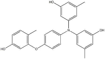 N,N-Bis(3-hydroxy-5-methylphenyl)-4-(3-hydroxy-6-methylphenoxy)benzenamine 구조식 이미지