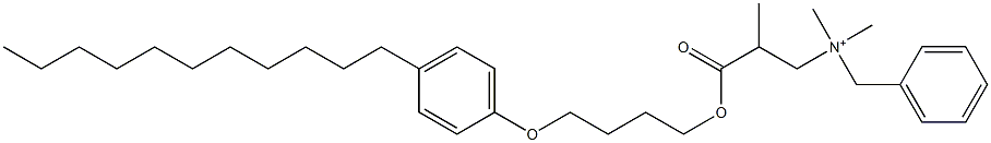 N,N-Dimethyl-N-benzyl-N-[2-[[4-(4-undecylphenyloxy)butyl]oxycarbonyl]propyl]aminium 구조식 이미지