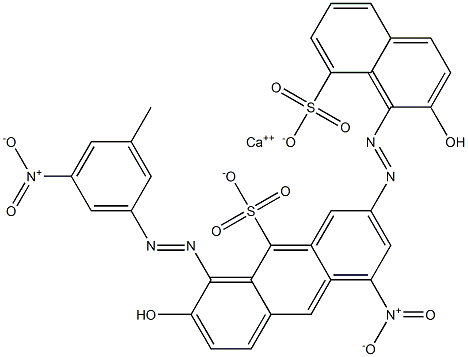 Bis[1-[(3-methyl-5-nitrophenyl)azo]-2-hydroxy-8-naphthalenesulfonic acid]calcium salt 구조식 이미지