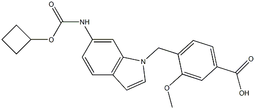 4-[6-(Cyclobutyloxycarbonylamino)-1H-indol-1-ylmethyl]-3-methoxybenzoic acid Structure