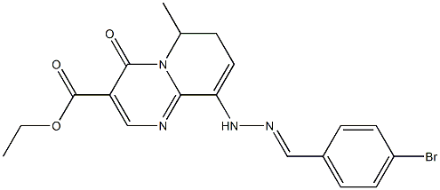 9-[2-(4-Bromobenzylidene)hydrazino]-6-methyl-6,7-dihydro-4-oxo-4H-pyrido[1,2-a]pyrimidine-3-carboxylic acid ethyl ester Structure