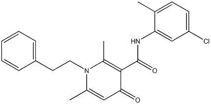 N-(2-Methyl-5-chlorophenyl)-1-phenethyl-2,6-dimethyl-4-oxo-1,4-dihydro-3-pyridinecarboxamide 구조식 이미지