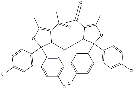 3,3'-(Methylene)bis[4-acetyl-2,3-dihydro-5-methyl-2,2-bis(4-chlorophenyl)furan] Structure