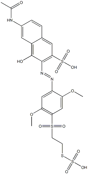 6-(Acetylamino)-3-[[2,5-dimethoxy-4-[[2-(sulfothio)ethyl]sulfonyl]phenyl]azo]-4-hydroxy-2-naphthalenesulfonic acid Structure