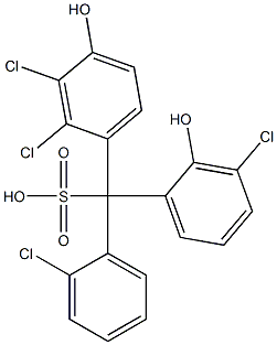 (2-Chlorophenyl)(3-chloro-2-hydroxyphenyl)(2,3-dichloro-4-hydroxyphenyl)methanesulfonic acid 구조식 이미지