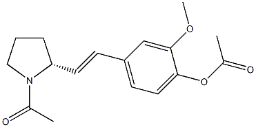 (2R)-1-Acetyl-2-[(E)-2-[4-(acetyloxy)-3-methoxyphenyl]ethenyl]pyrrolidine 구조식 이미지