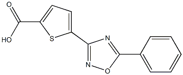 5-(5-Phenyl-1,2,4-oxadiazol-3-yl)thiophene-2-carboxylic acid 구조식 이미지