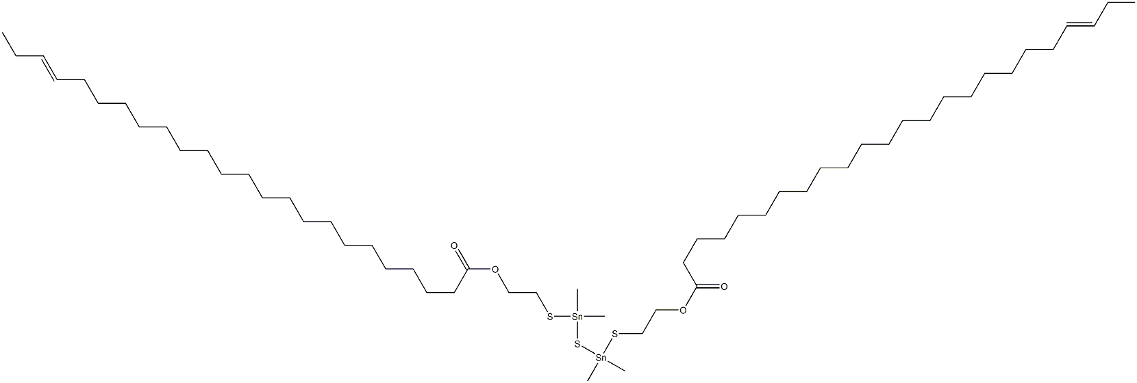 Bis[dimethyl[[2-(20-tricosenylcarbonyloxy)ethyl]thio]stannyl] sulfide 구조식 이미지