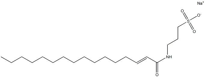 3-(2-Hexadecenoylamino)-1-propanesulfonic acid sodium salt 구조식 이미지