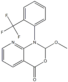 1-[2-(Trifluoromethyl)phenyl]-2-methoxy-2H-pyrido[2,3-d][1,3]oxazin-4(1H)-one 구조식 이미지