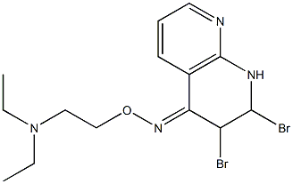 1,2,3,4-Tetrahydro-2-bromo-3-bromo-4-[[2-(diethylamino)ethoxy]imino]-1,8-naphthyridine Structure