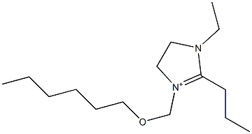 1-Ethyl-2-propyl-3-[(hexyloxy)methyl]-4,5-dihydro-1H-imidazol-3-ium 구조식 이미지