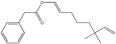Phenylacetic acid 6,6-dimethyl-1,7-octadienyl ester 구조식 이미지